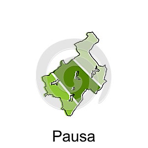 Pausa City Map illustration. Simplified map of Germany Country vector design template photo