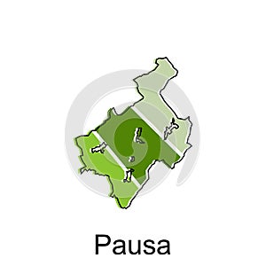 Pausa City Map illustration. Simplified map of Germany Country vector design template