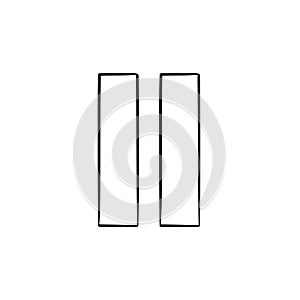 Pause button hand drawn outline doodle icon. photo
