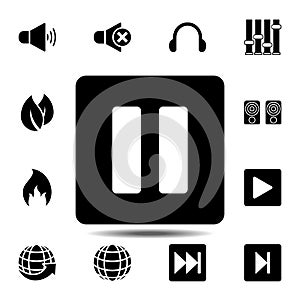 pause button icon. Simple glyph  element of web, minimalistic icons set for UI and UX, website or mobile application