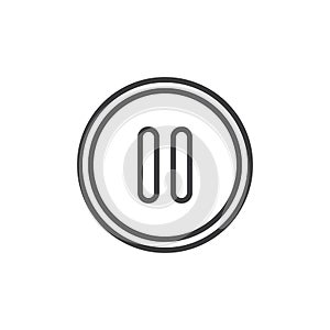 Pause button outline icon