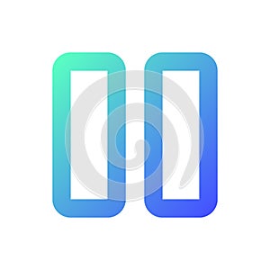 Pause button pixel perfect gradient linear ui icon