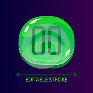 Pause glossy ui button with linear icon