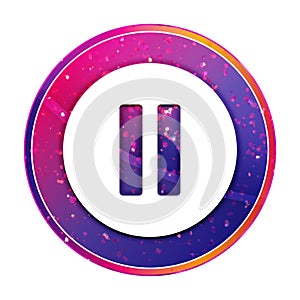Pause icon creative trendy colorful round button illustration