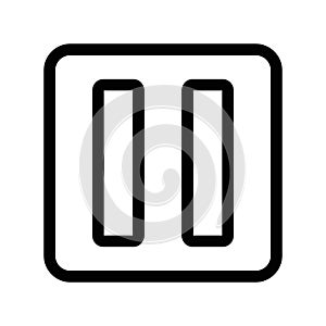 pause icon linear logo mark in black and white