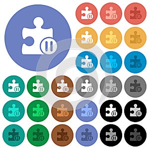 Pause plugin round flat multi colored icons photo