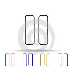 pause sign multi color style icon. Simple thin line, outline vector of web icons for ui and ux, website or mobile application