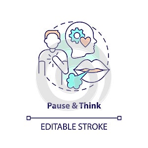 Pause and think concept icon