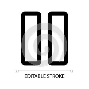 Pause white linear ui icon