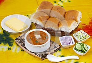 Pav Bhaji is a Indian Traditional Popular Street Fast Food