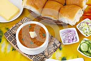 Pav Bhaji is a Indian Traditional Popular Street Fast Food