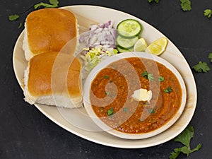 Pav Bhaji is a Indian Traditional Popular Street Fast Food