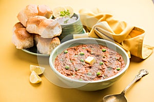 Pav bhaji is a popular Indian street food that consists of a spicy mix vegetable mash & soft buns