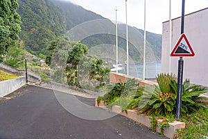 Paved access road to the natural pools of Seixal on Madeira Island.