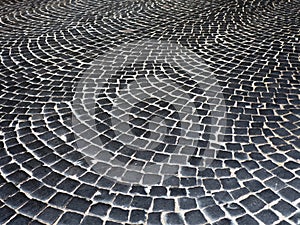 Paved floor with paving stones texture