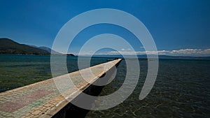 Paved gangplank over Lake Ohrid