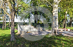 Paved rest area in Bundek city park, Zagreb, Croatia