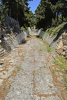 Paved road in Knossos, Crete, Greece photo