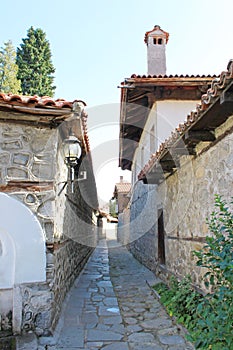 Paved Street in the Old Town of Bansko
