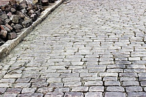 Paved street pavement. Mid 19th century