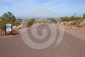 The paved trail at the park in Arizona