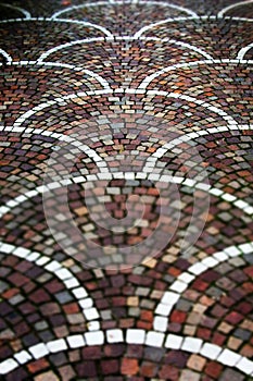 Pavement with cobblestones, high contrast