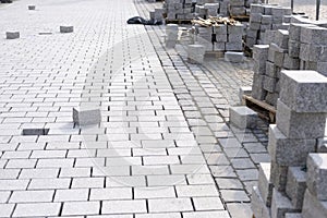 Pavement with cobblestones