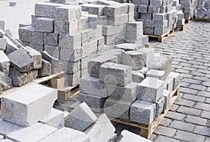 Pavement with cobblestones