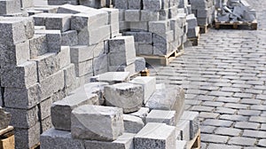 Pavement with cobblestones