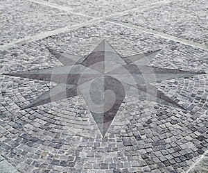 Pavement compass rose