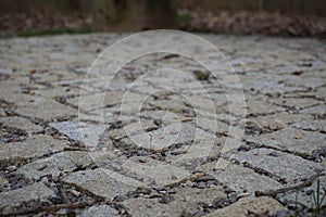 Pavement made of stones, cobbles and gravel