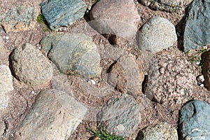 Pavement stones in an old castle close-up.