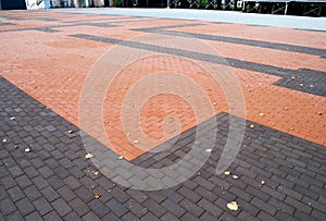 Pavement tiles - combined orange and brown klinker tiles