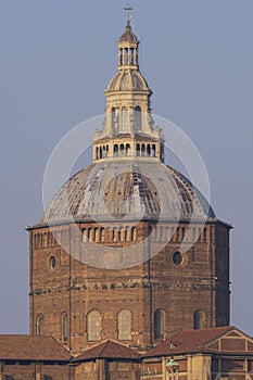 Pavia Cathedral in Pavia at sunny day close-up