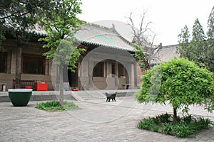 pavilion in a buddhist monastery (shuanglin) closed to pingyao (china)