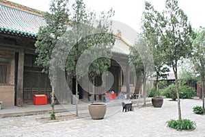 pavilion in a buddhist monastery (shuanglin) closed to pingyao (china)