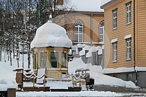 A Pavilion Covered by Snow