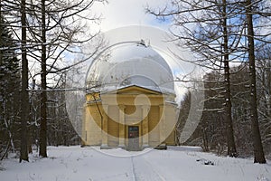 Pavilion 26-inch refractor of the Pulkovo astronomical observatory. Saint Petersburg, Russia