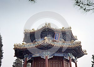 Pavilion in JIngshan Park of Beijing city