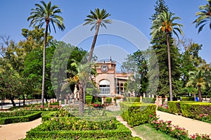 Pavilion in Maria Luisa park in Seville, Spain