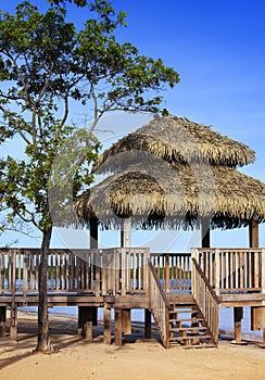 Pavilion in natural style on a beach
