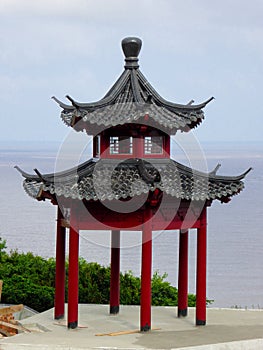 A pavilion near the sea