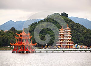 Pavilion and Pagodas at