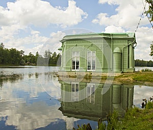 Pavilion in park in Gatchina, Russia