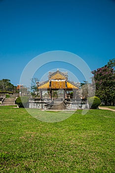 Pavilion in parks of citadel in Hue