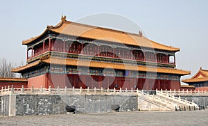 The Pavilion of Spreading Righteousness at the Forbidden City in Beijing, China. photo