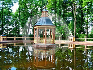 Pavilion in Summer garden in Saint-Petersburg, Russia