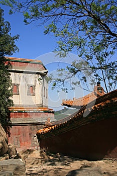 pavilion at the summer palace in beijing (china)