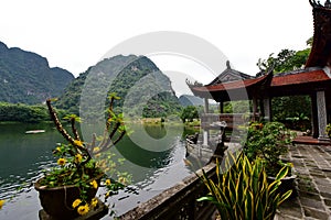 A pavilion in Trang An UNESCO World Heritage Site in Vietnam