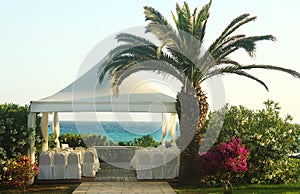 Pavilion for wedding on the beach